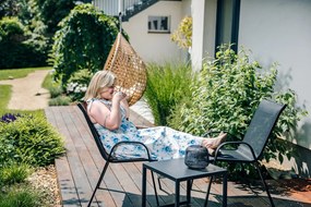 AKCIÓ Kerti székek TAVERNO szett 2db szürke/fekete II. minőség