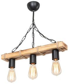 Fekete-natúr színű mennyezeti lámpa 10.5x48.5 cm – Squid Lighting