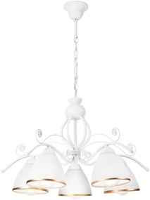 Csillár láncon RETRO II 5xE27/60W/230V fehér