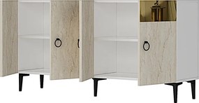 Gama 150 - White, Travertine, Gold