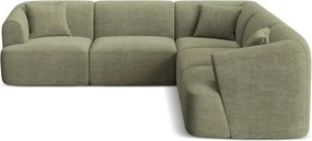 Zöld kordbársony sarokkanapé Campi – Cosmopolitan Design