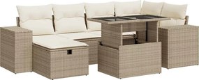 vidaXL 8 részes bézs polyrattan kerti ülőgarnitúra párnával
