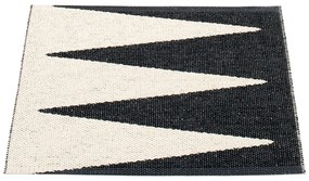 Fekete-fehér kültéri-beltéri szőnyeg 70x60 cm Vivi Black – Pappelina