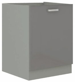 Alsó konyhaszekrény 60 D 1F BB Pleitton (fényes szürke). 1015558