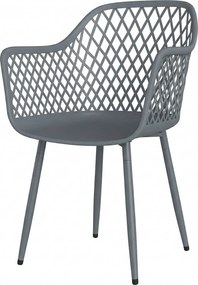 Outsunny 4 darabos kerti szék — UV-álló műanyag ülés, karfa, porfestett fém lábak, 120 kg | Aosom