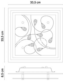Globo 40408-2 - Mennyezeti lámpa JASMINA  2xE27ILLU/40W/230V