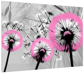 Modern kép -rózsaszín pitypang (70x50 cm)