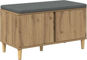vidaXL Előtér pad Kézműves Tölgy 80 x 38 x 46 cm Műanyag Fa és Szövet