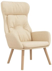 Krémszínű szövet pihenőfotel lábtartóval