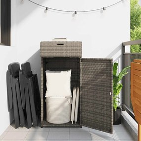 vidaXL szürke polyrattan kerti tárolószekrény 55 x 55 x 111 cm