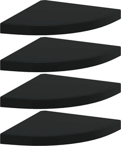 vidaXL 4 db fekete MDF lebegő sarokpolc 35 x 35 x 3,8 cm
