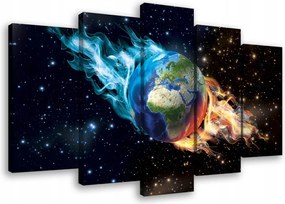 Vászonkép 100x60 Kozmosz Föld energia láng csillagok galaxis absztrakt