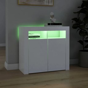 fehér tálalószekrény LED-világítással 80 x 35 x 75 cm