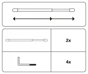 Kihúzható virtrázsrúd, lapos 11 mm barna, 50 - 70 cm, 50 - 70 cm
