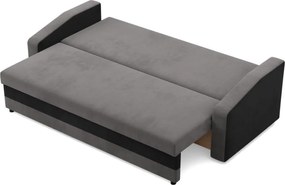 Hewlet kanapéágy, szövet anyag, hab töltet, szürke - fekete