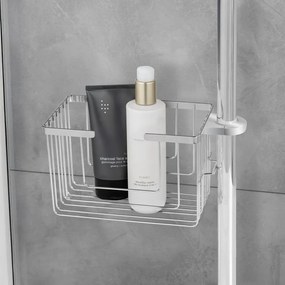 Fényes ezüstszínű öntapadós rozsdamentes acél fürdőszobai polc Valognes – Wenko