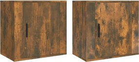 vidaXL 2db füstös tölgy színű fali éjjeliszekrény 50 x 30 x 47 cm