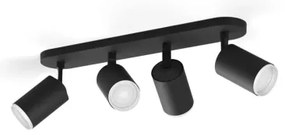 Philips Hue FUGATO 4xGU10 LED RGBW dimm. spotlámpa, 4,2W, 230V, fekete