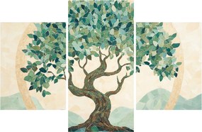 Kép – Elegáns mozaik fával (90x60 cm)