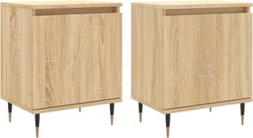 vidaXL 2 db sonoma tölgy színű szerelt fa éjjeliszekrény 40x30x50 cm