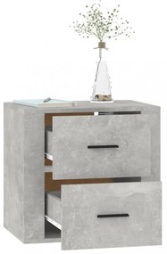 betonszürke falra szerelhető éjjeliszekrény 50 x 36 x 47 cm