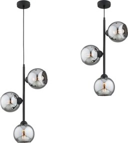 Brilagi - Csillár kábellel DIOR 3xE27/60W/230V fekete/füstszürke