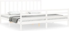 vidaXL fehér tömör fenyőfa ágy matrac nélkül 200 x 200 cm