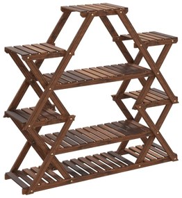 vidaXL tömör fenyőfa virágtartó állvány 110 x 25 x 105 cm
