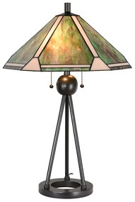 Tiffany asztali lámpa Zöld Barna Bézs Ø 50x73 cm