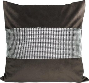 Párnahuzat 40x40 bézs sötét cirkónia velúr P24