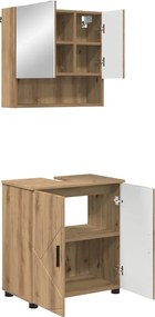 vidaXL Fürdőszoba bútor szett 2 pcs Artisan tölgy Faanyag & Fém