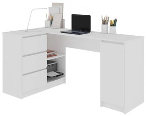 AKORD B20 íróasztal, 155x77x85/48,5, fehér, balos