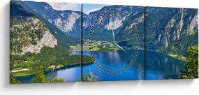 Kép - Hallstatt tó, Hallstatt, Austria (órával) (90x30 cm)