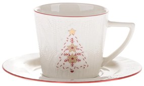 Fehér porcelán csésze karácsonyi mintával 110 ml Xmas Tree – Dakls