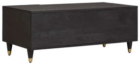 vidaXL Dohányzóasztal Fekete 100 x 54 x 40 cm Tömör Mangófát