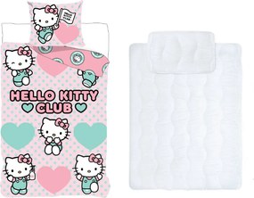 Hello Kitty Club gyerek, ovis ágyneműhuzat és paplan/párna szett 100x135 cm 40x60 cm
