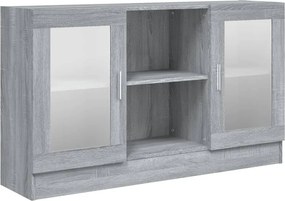 vidaXL szürke sonoma színű szerelt fa vitrinszekrény 120x30,5x70 cm