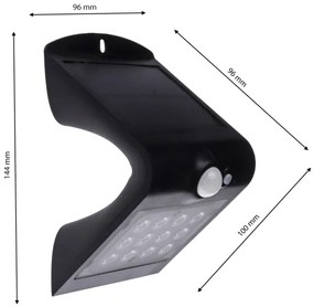 LED napelemes mozgásérzékelős lámpa LED/1,5W/1200 mAh 3,7V IP65