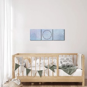 Kép - Mandalák kékszínben (órával) (90x30 cm)