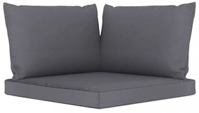 3 db antracitszürke oxford szövet raklapkanapé-párna