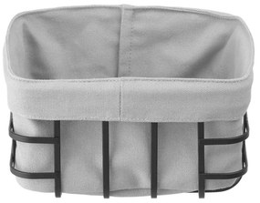 Fekete-szürke péksüteményes kosár textil béléssel, 19 x 19 cm - Hendi