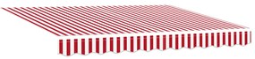 Automatikus Behúzható Napernyő Piros és fehér 350x200 cm