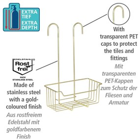 Aranyszínű függő rozsdamentes acél fürdőszobai polc Milo – Wenko