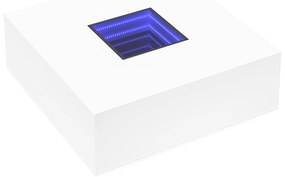 fehér végtelen hatású LED-es dohányzóasztal 100 x 100 x 40 cm
