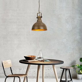 Sağlam 3710 antik fém és fa függőlámpa, Ø31 cm