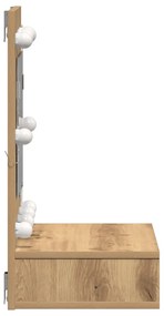 Piperebútor Tükrökkel Művészi tölgy MDF, Üveg 60 x 31.5 x 62 cm