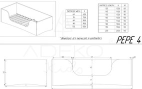 Pepe Dan fenyőfa gyerekágy, 90 x 200 cm - Adeko