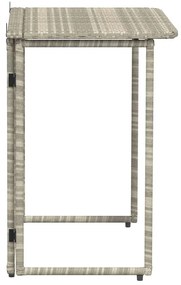 világosszürke polyrattan összecsukható kerti asztal 90x51x75 cm
