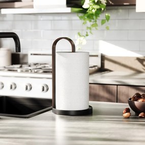 Fekete fa papírtörlő tartó ø 17 cm Bellwood – Umbra