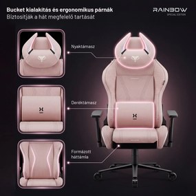 Rózsaszín szövet gamer szék X-Horn 2.0 Rainbow Pink, Normal
